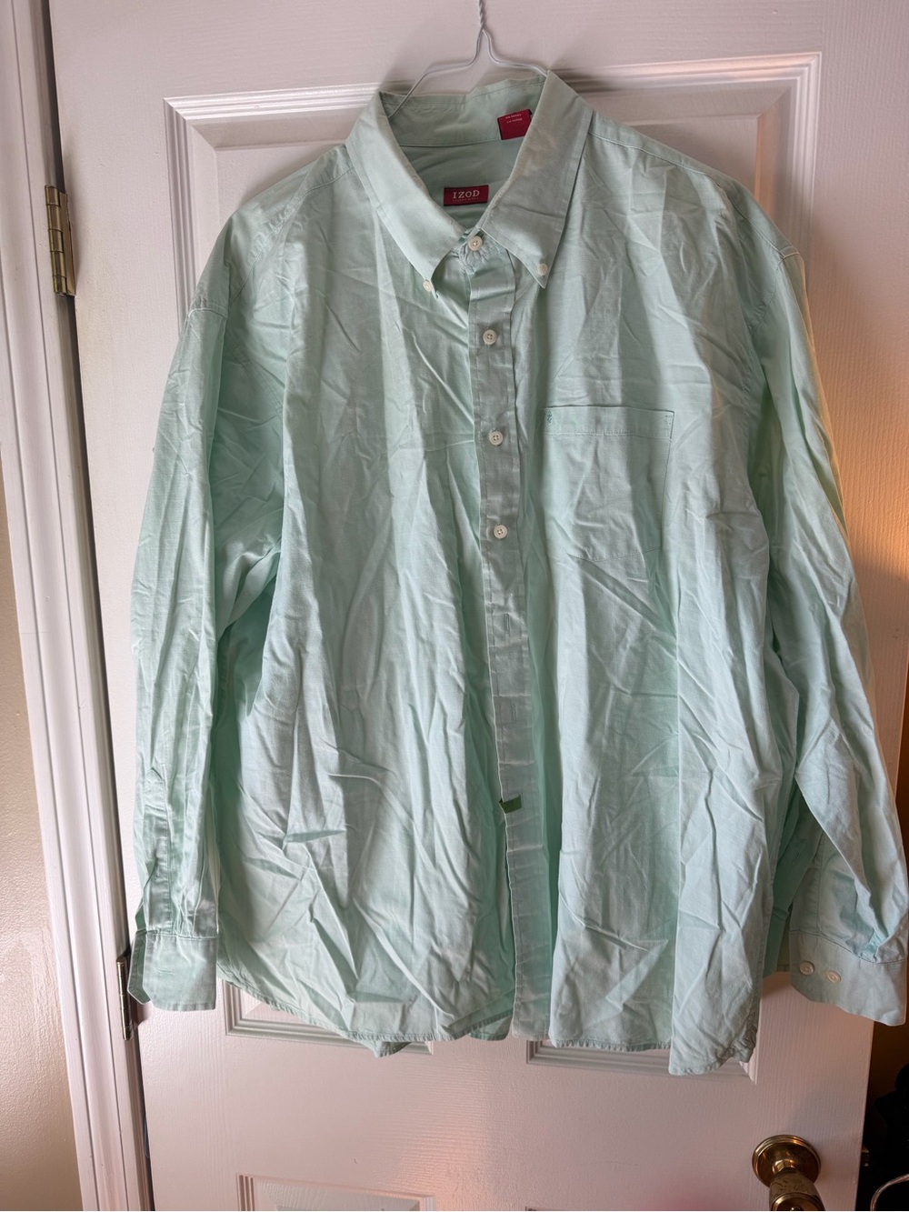 Izod Men's Mint Green Long-Sleeve Button-Down Shirt